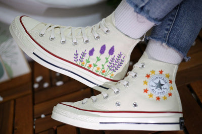 Lavender & Star Converse Embroidery