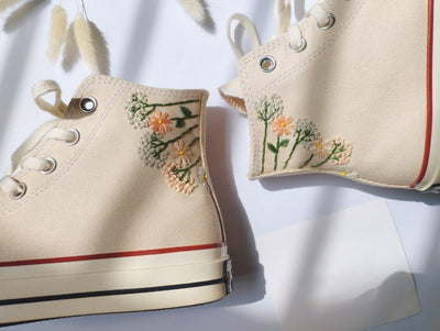 Pastel Wildflower Converse Embroidery