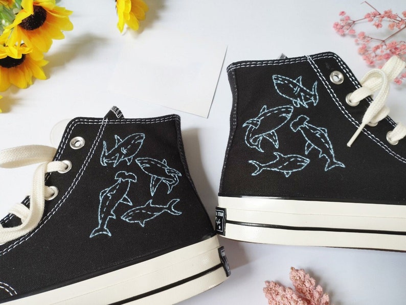 Shark Converse Embroidery