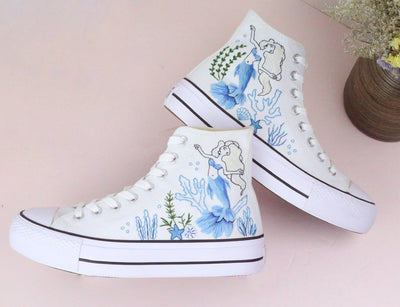 Mermaid Coral Converse Embroidery