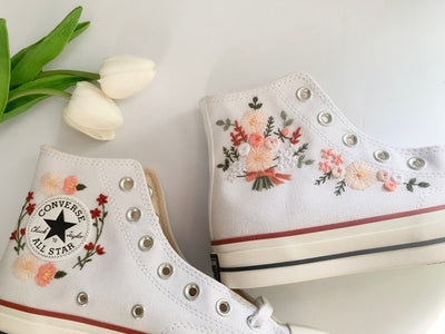 Pastel Bouquet Converse Embroidery