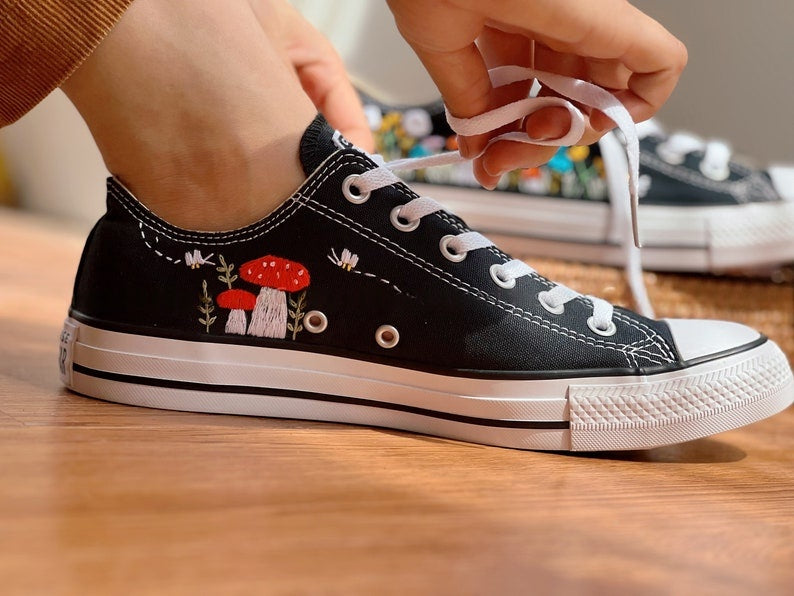 Mushroom Garden Converse Embroidery