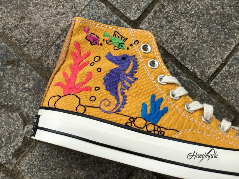 Seahorse Reef Converse Embroidery