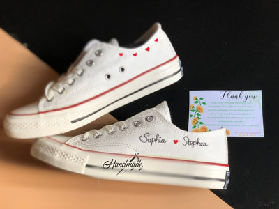 Personalized Names Heart Converse Embroidery