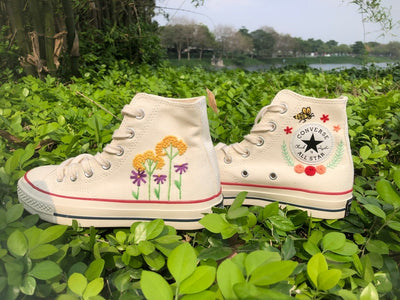 Wildflower Bee Converse Embroidery
