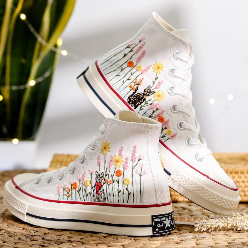 Cat Meadow Converse Embroidery