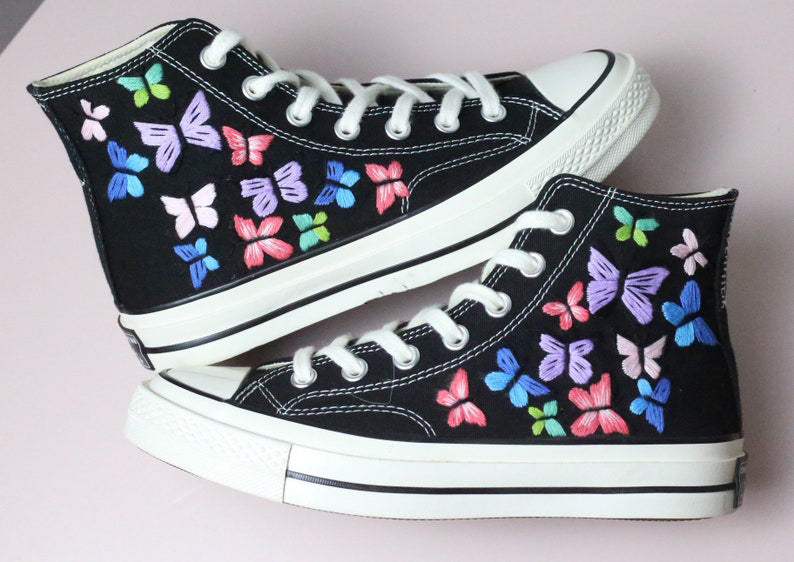 Butterfly Garden Converse Embroidery