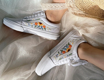 Sunflower Garden Converse Embroidery