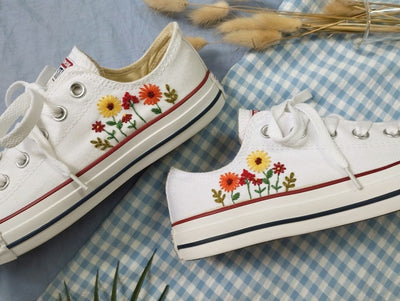 Flower Garden Converse Embroidery