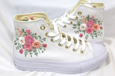 Rose Bouquet Converse Embroidery