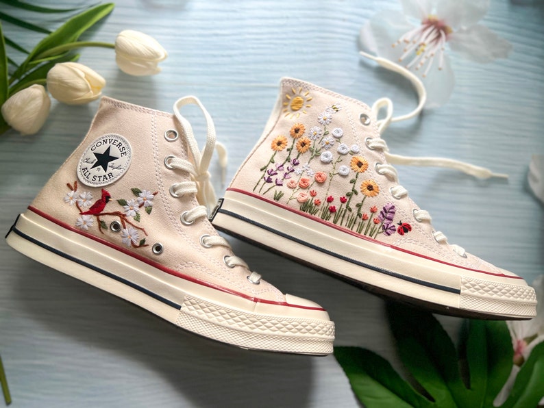 Cardinal Flower Converse Embroidery