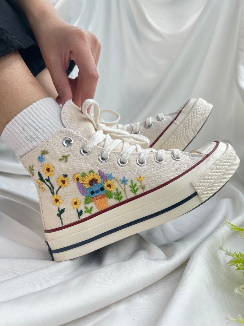 Stitch and Sunflowers Converse Embroidery