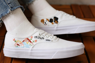 Mountain & Puppy Converse Embroidery