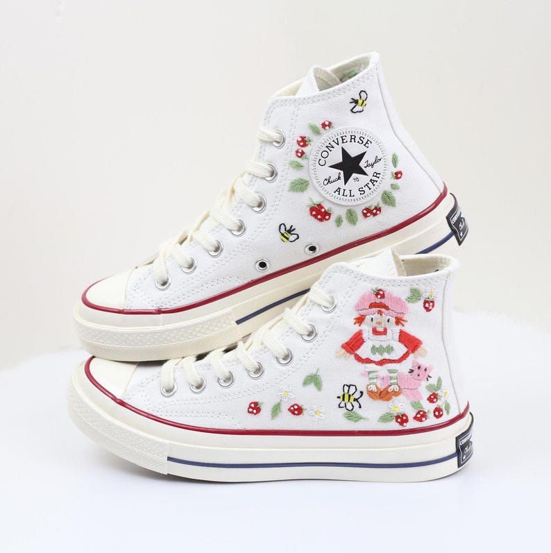 Strawberry Farm Girl Converse Embroidery