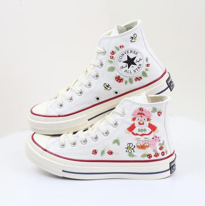 Strawberry Farm Girl Converse Embroidery