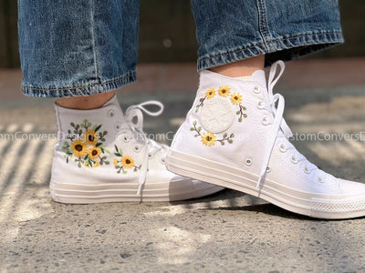 Sunflowers Embroidered Converse