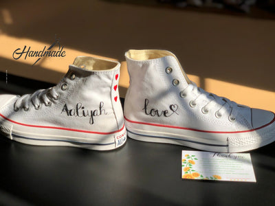 Love Floral Wreath Converse Embroidery