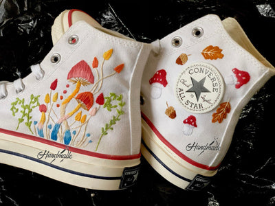 Autumn Mushrooms Converse Embroidery
