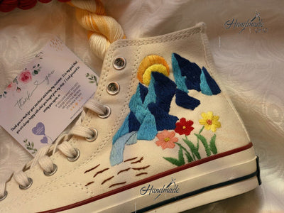 Mountain Sunrise Converse Embroidery