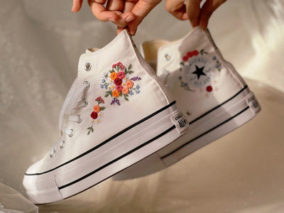 Rose Bouquet Converse Embroidery