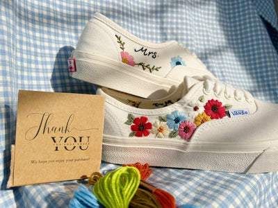 Personalized Wildflower Converse Embroidery
