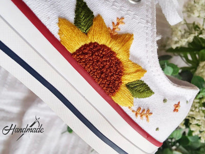 Sunflower Converse Embroidery