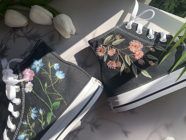 Wildflowers Converse Embroidery