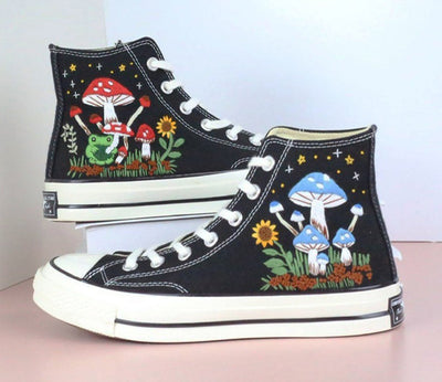 Forest Mushrooms Converse Embroidery