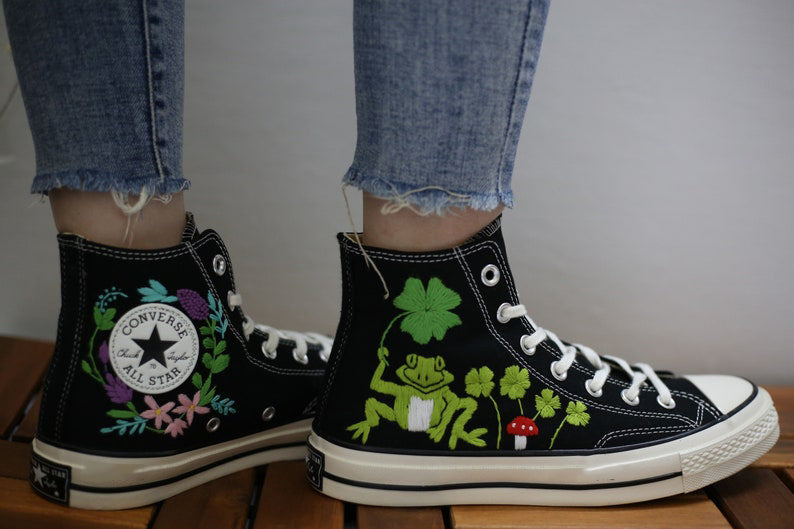Frog Clover Converse Embroidery