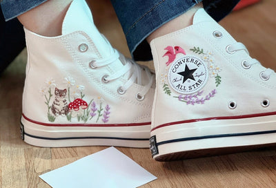 Cat & Mushroom Converse Embroidery