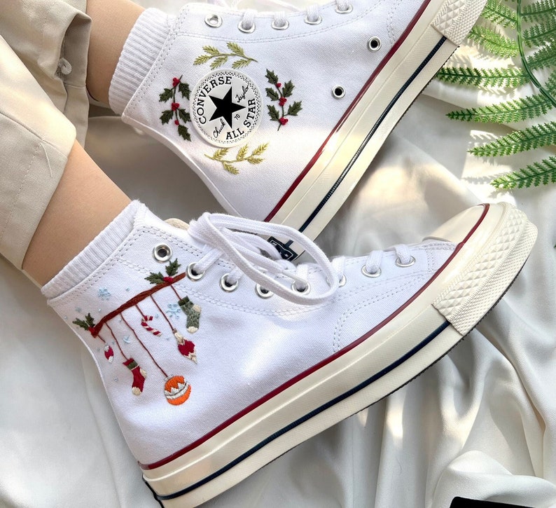 Converse Embroidered Sweet Orange Flower Garden