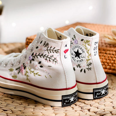 Lavender Wreath Converse Embroidery