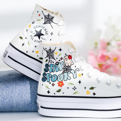 Spooky Embroidered Converse Shoes