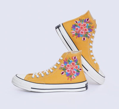 Rose Tulip Bouquet Converse Embroidery