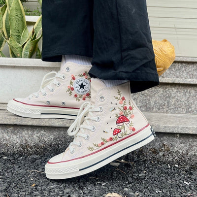 Mushroom Garden Converse Embroidery