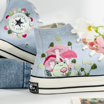 Mushroom Embroidered Converse Shoes