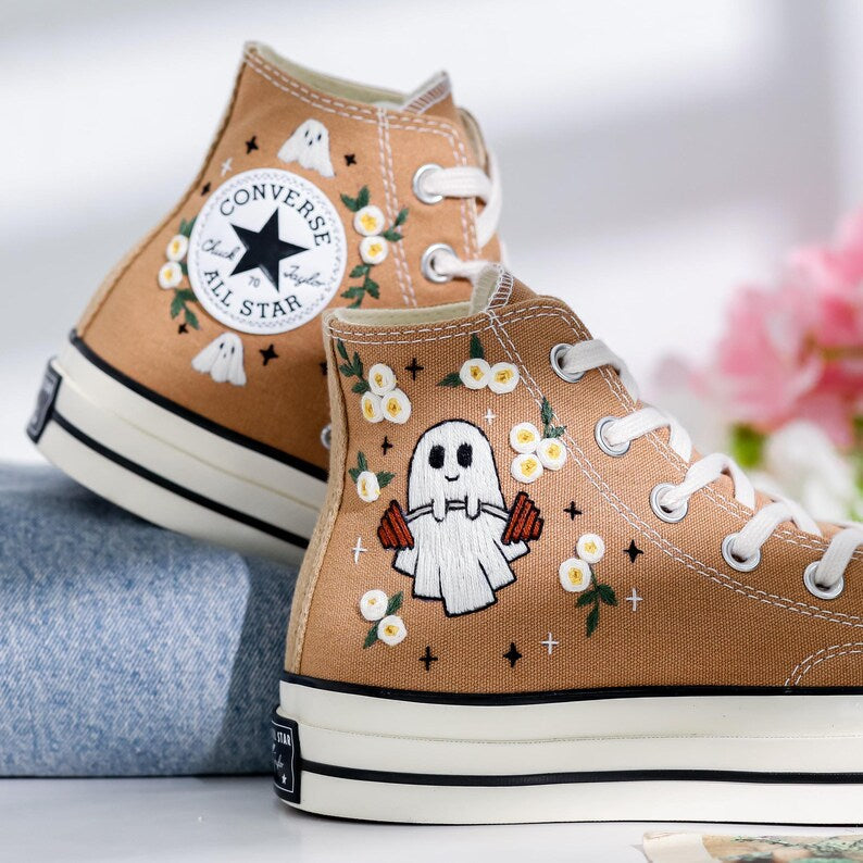 Halloween Embroidered Converse Shoes