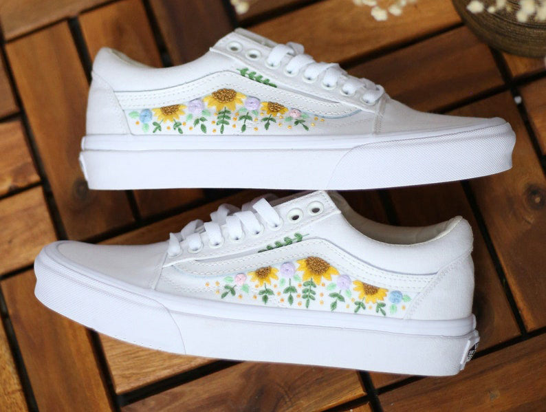 Wildflower Vine Converse Embroidery