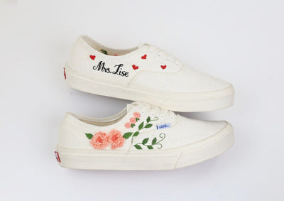 Rose Heart Name Converse Embroidery