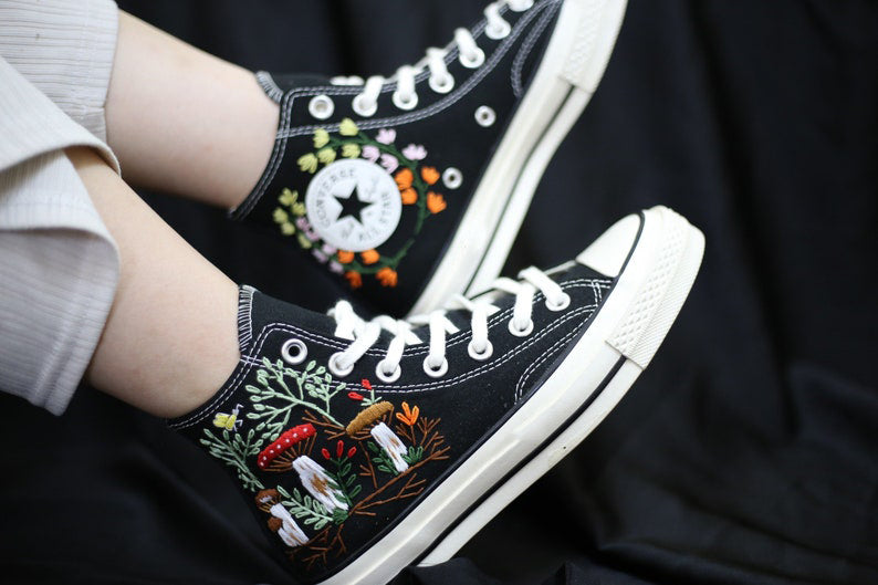 Woodland Mushroom Converse Embroidery