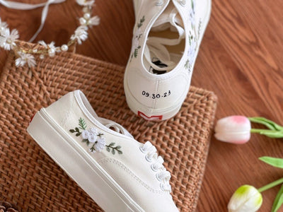 White Rose Wedding Converse Embroidery