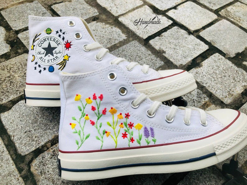 Space Wildflower Converse Embroidery