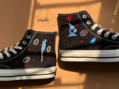 Science Lab Microscope Converse Embroidery