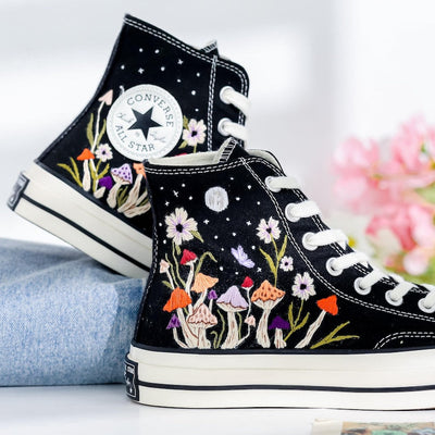 Garden Embroidered Converse Shoes