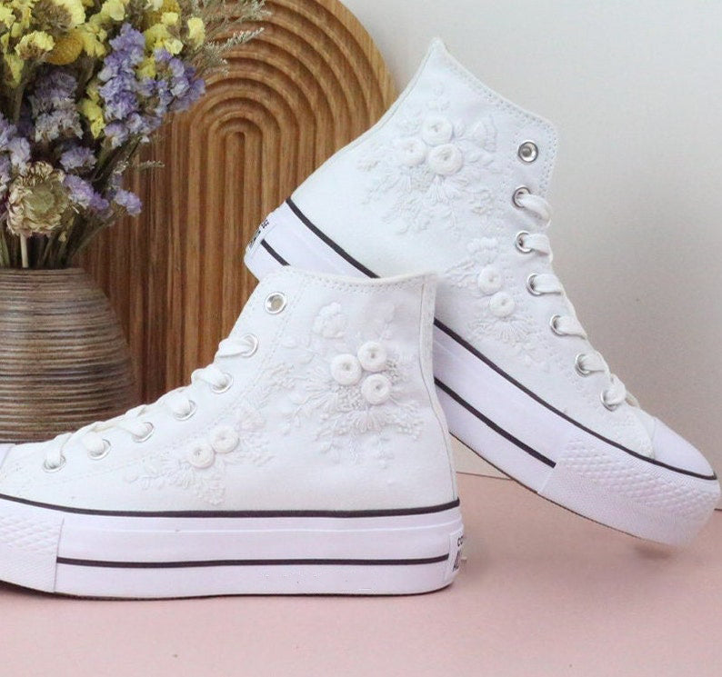 Floral Lace Converse Embroidery