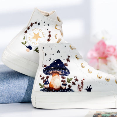 Mushrooms Embroidered Converse Shoes