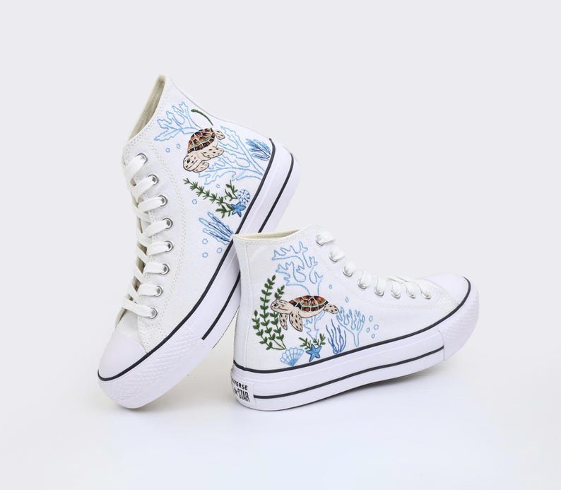 Sea Turtle Reef Converse Embroidery