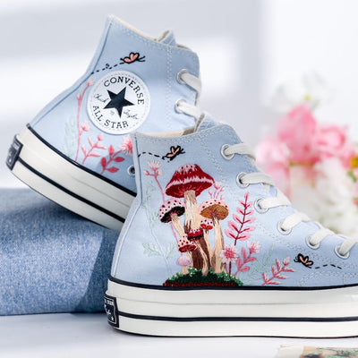 Mushrooms Embroidered Converse Shoes