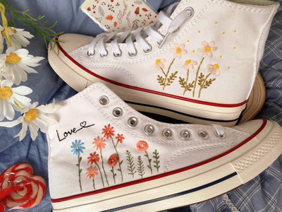Love Daisy Converse Embroidery
