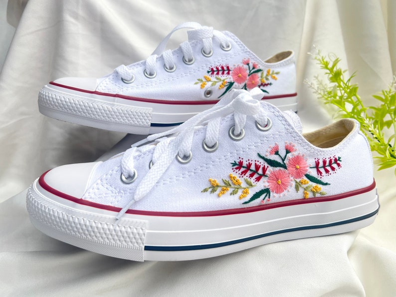 Pink Blossom Converse Embroidery